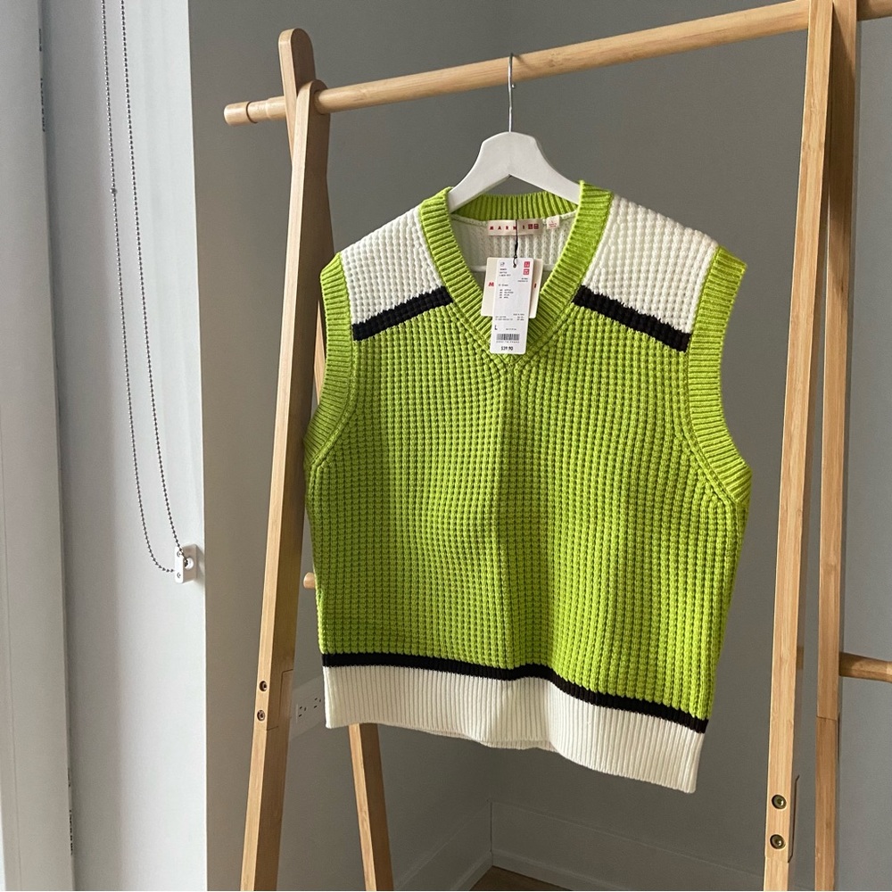 UNIQLO + MARNI Lime Green Sweater Vest NWT